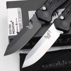 Benchmade 8551 Mediator Knife AUTO Folding 3.26" S90V Black Plain Blade, G10 Handles - 8551BK
