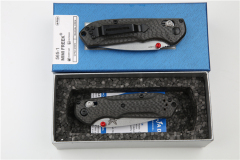 Benchmade 565-1 Mini Freek Folding Knife 2.95" S90V Satin Plain Blade, Carbon Fiber Handles