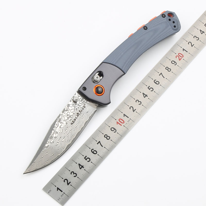 Benchmade 15080-1 Damascus Hunt Crooked River Folding knife 3.97" Clip Point Blade, Dymondwood Handles