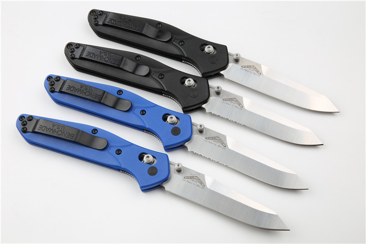 Benchmade 940 4styles Osborne Folding Knife 3.22" S90V Satin Plain Blade, Grivory Handles
