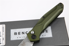 Benchmade 9400 Osborne AUTO Knife Folding 3.26" S30V Satin Plain Blade, Green Aluminum Handles