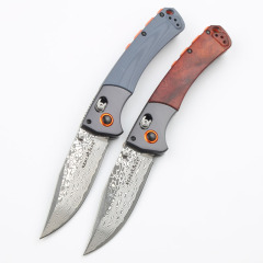 Benchmade 15080-1 Damascus Hunt Crooked River Folding knife 3.97" Clip Point Blade, Dymondwood Handles