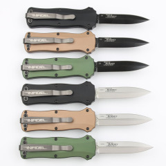 Benchmade Mini-Infidel 3350 6styles Dagger AUTO OTF Knife 3.07" S30V Double Edge Blade, Aluminum Handles - 3350BK