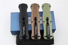 Benchmade 3320 3colors Knife Infidel Dagger AUTO OTF 3.85" D2 Black Double Edge Blade, Aluminum Handles