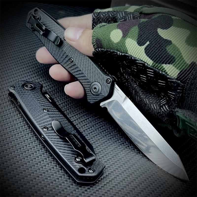 Benchmade 8551 Mediator Knife AUTO Folding 3.26" S90V Black Plain Blade, G10 Handles - 8551BK