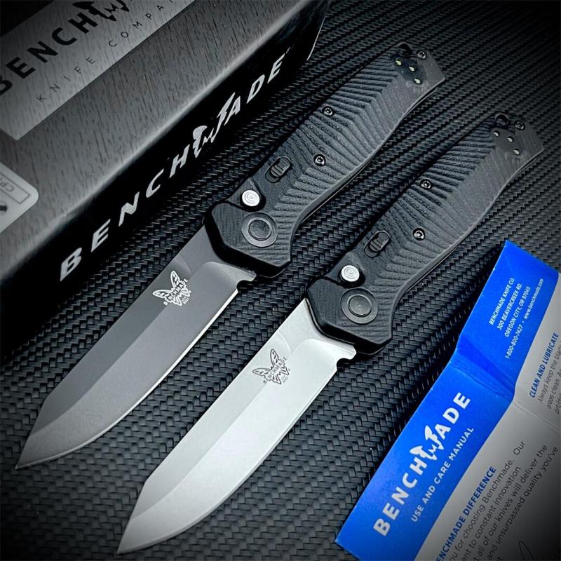 Benchmade 8551 Mediator Knife AUTO Folding 3.26" S90V Black Plain Blade, G10 Handles - 8551BK