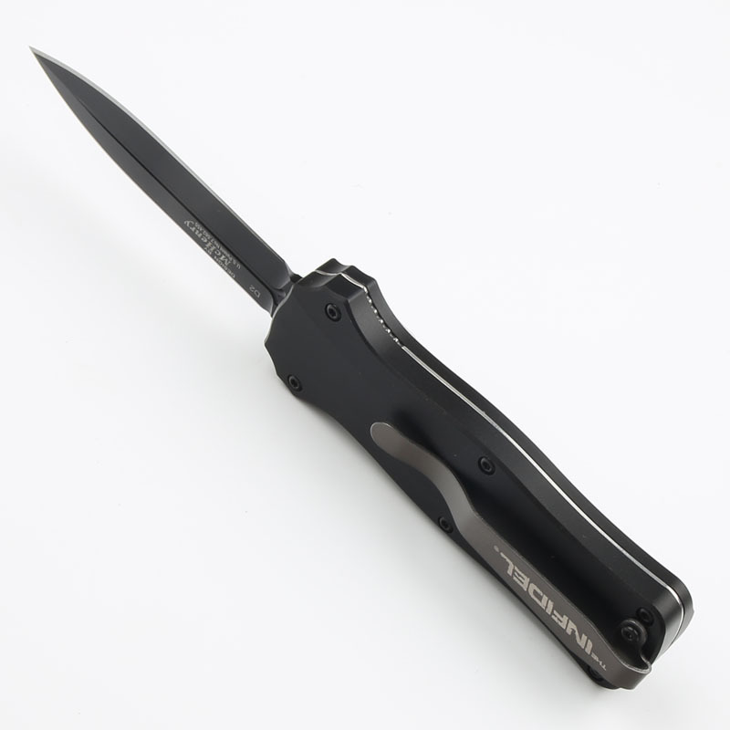 Benchmade Mini-Infidel 3350 6styles Dagger AUTO OTF Knife 3.07" S30V Double Edge Blade, Aluminum Handles - 3350BK