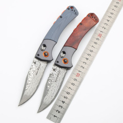 Benchmade 15080-1 Damascus Hunt Crooked River Folding knife 3.97" Clip Point Blade, Dymondwood Handles