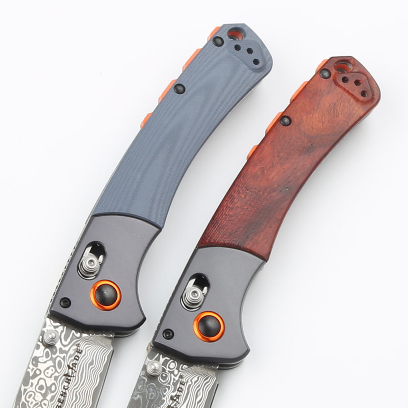 Benchmade 15080-1 Damascus Hunt Crooked River Folding knife 3.97" Clip Point Blade, Dymondwood Handles