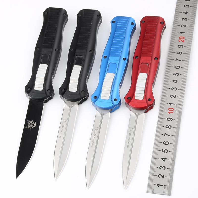 Benchmade 3300BK 4styles knives Infidel Dagger AUTO OTF Knife 3.85" D2 Black Double Edge Blade, Aviation Aluminum Handles