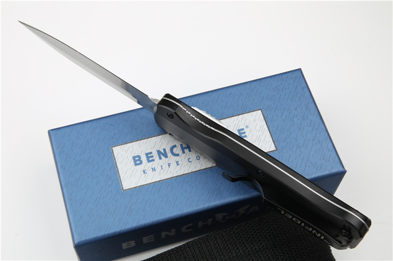 Benchmade 3320 3colors Knife Infidel Dagger AUTO OTF 3.85" D2 Black Double Edge Blade, Aluminum Handles