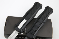 Benchmade 3300BK Knife Infidel Dagger AUTO OTF 3.85" D2 Black Double Edge Blade, Aviation Aluminum Handles