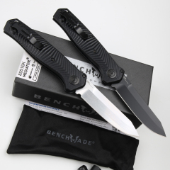Benchmade 8551 Mediator Knife AUTO Folding 3.26" S90V Black Plain Blade, G10 Handles - 8551BK