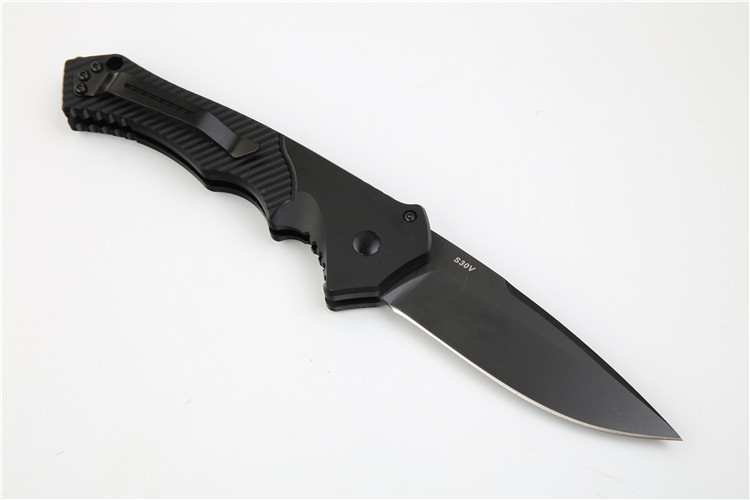 Benchmade 9600BK Knife Osborne AUTO Folding 3.38" S30V Satin Plain Blade, Aluminum Alloy Handles