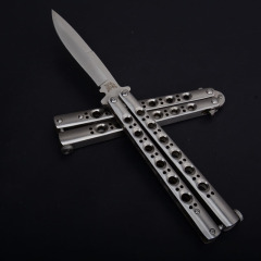 Benchmade BM42 Balisong Butterfly Folding Knife 3.74" 440C Plain Blade, Stainless steel Handles