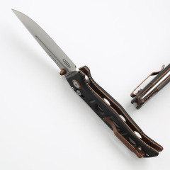 Benchmade 273-03 Mini knifes Shane Sibert Adamas Folding Knife 3.26" CPM-MagnaCut Satin Plain Blade, Marbled Carbon Fiber Handles