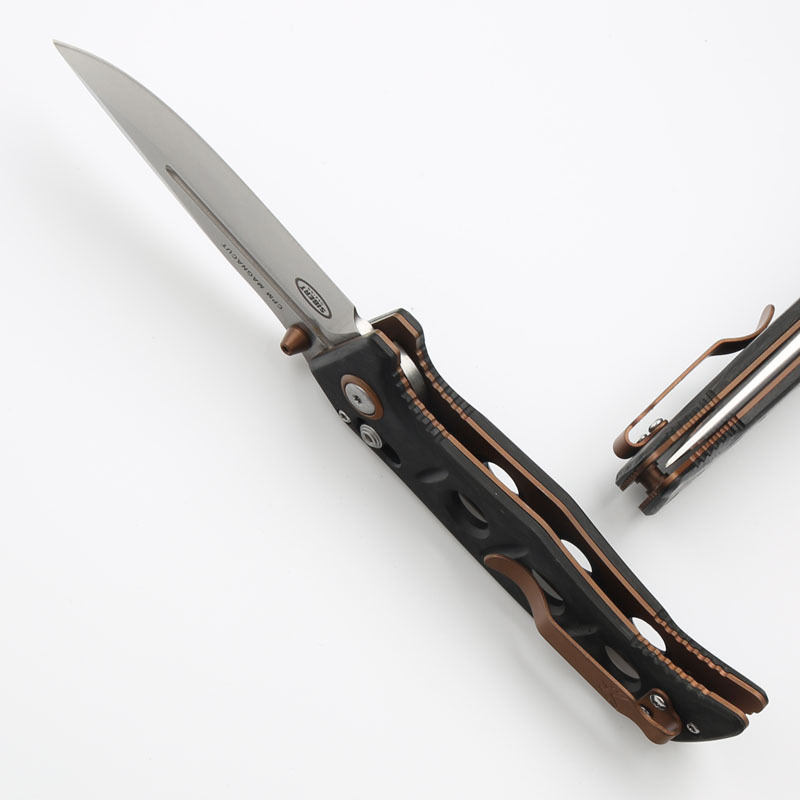 Benchmade 273-03 Mini knifes Shane Sibert Adamas Folding Knife 3.26" CPM-MagnaCut Satin Plain Blade, Marbled Carbon Fiber Handles