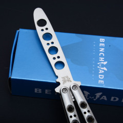 Benchmade Balisong Butterfly BM40 Training Folding Knife 3.74" 440C Plain Blade, Stainless steel Handles