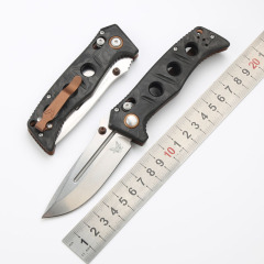 Benchmade 273-03 Mini knifes Shane Sibert Adamas Folding Knife 3.26" CPM-MagnaCut Satin Plain Blade, Marbled Carbon Fiber Handles