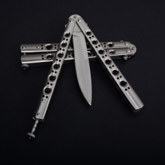 Benchmade BM42 Balisong Butterfly Folding Knife 3.74" 440C Plain Blade, Stainless steel Handles