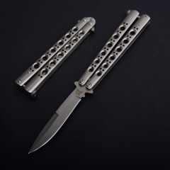 Benchmade BM42 Balisong Butterfly Folding Knife 3.74" 440C Plain Blade, Stainless steel Handles