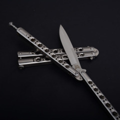 Benchmade BM42 Balisong Butterfly Folding Knife 3.74" 440C Plain Blade, Stainless steel Handles