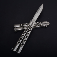 Benchmade BM42 Balisong Butterfly Folding Knife 3.74" 440C Plain Blade, Stainless steel Handles