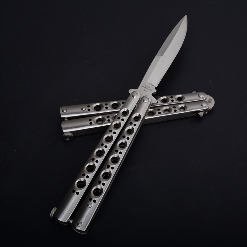 Benchmade BM42 Balisong Butterfly Folding Knife 3.74" 440C Plain Blade, Stainless steel Handles