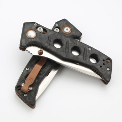 Benchmade 273-03 Mini knifes Shane Sibert Adamas Folding Knife 3.26" CPM-MagnaCut Satin Plain Blade, Marbled Carbon Fiber Handles