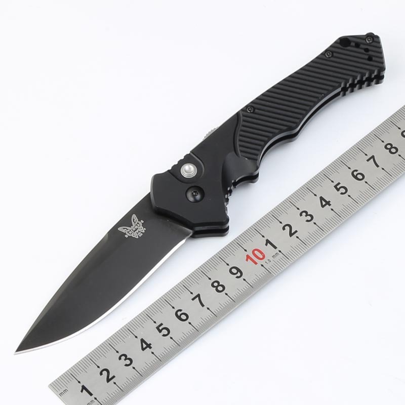 Benchmade 9600BK Knife Osborne AUTO Folding 3.38" S30V Satin Plain Blade, Aluminum Alloy Handles