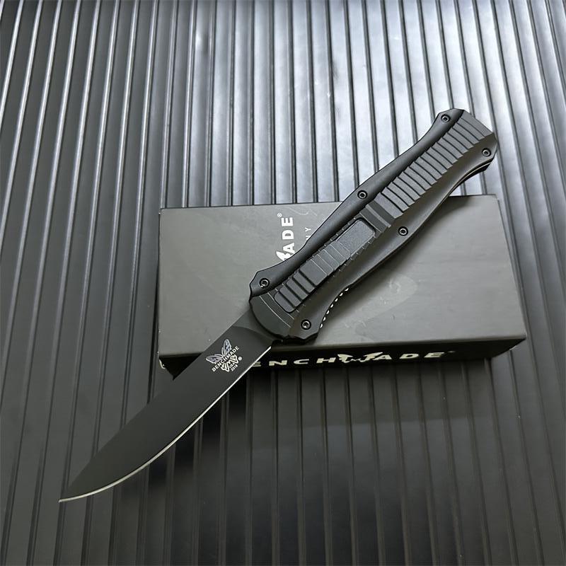Benchmade 3300BK 4styles Knives Infidel Dagger AUTO OTF Knife 3.85" D2 Black Double Edge Blade, Aviation Aluminum Handles