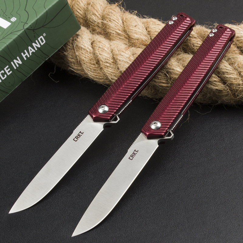 CRKT K820BXP Stylus Assisted Flipper Knife 3.15" 8Cr13mov Satin Plain Blade, Aluminum Alloy Handles, Liner Lock