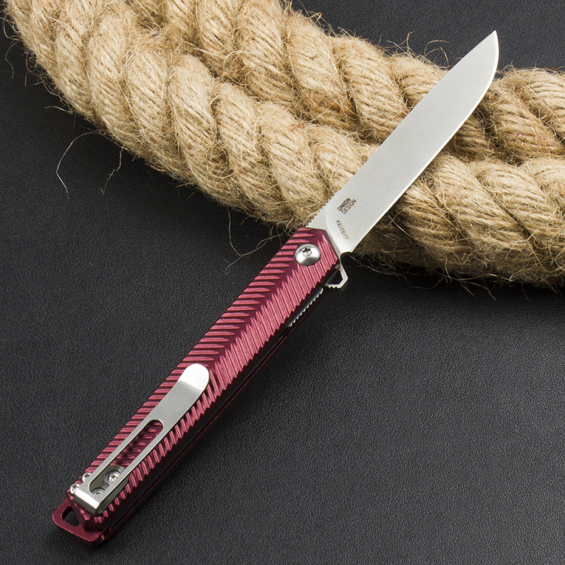 CRKT K820BXP Stylus Assisted Flipper Knife 3.15" 8Cr13mov Satin Plain Blade, Aluminum Alloy Handles, Liner Lock