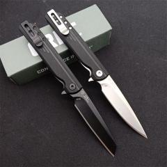 CRKT 3801 LCK Assisted Flipper Knife 2.95" 8Cr13mov Satin Drop Point Blade, Glass-Reinforced Nylon Handles, Liner Lock