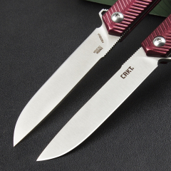 CRKT K820BXP Stylus Assisted Flipper Knife 3.15" 8Cr13mov Satin Plain Blade, Aluminum Alloy Handles, Liner Lock
