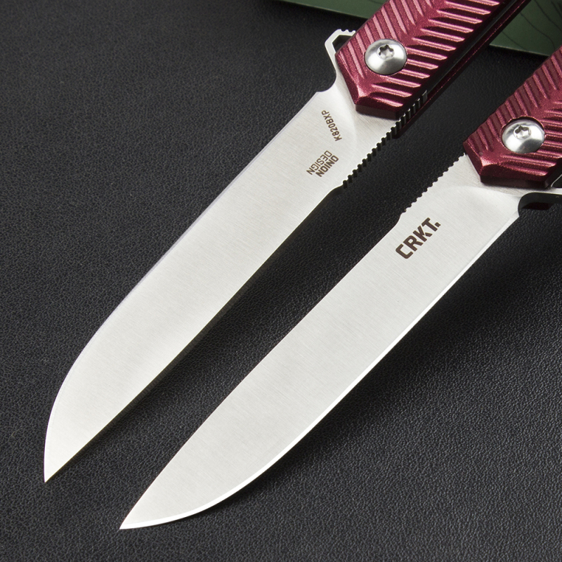 CRKT K820BXP Stylus Assisted Flipper Knife 3.15" 8Cr13mov Satin Plain Blade, Aluminum Alloy Handles, Liner Lock