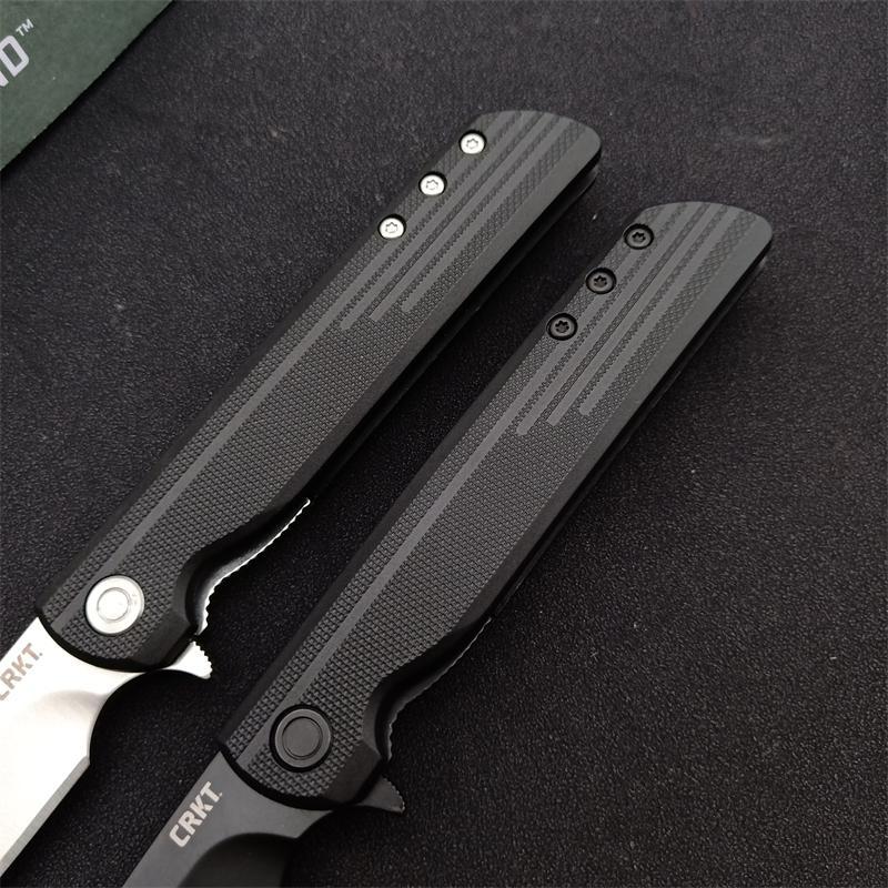CRKT 3801 LCK Assisted Flipper Knife 2.95" 8Cr13mov Satin Drop Point Blade, Glass-Reinforced Nylon Handles, Liner Lock