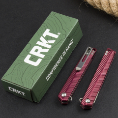 CRKT K820BXP Stylus Assisted Flipper Knife 3.15" 8Cr13mov Satin Plain Blade, Aluminum Alloy Handles, Liner Lock