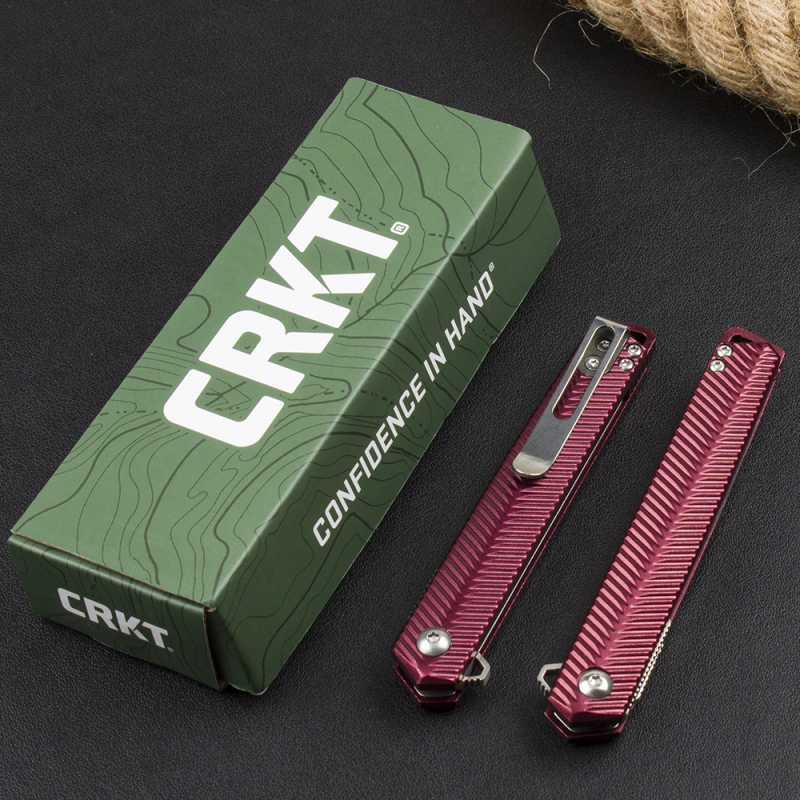 CRKT K820BXP Stylus Assisted Flipper Knife 3.15" 8Cr13mov Satin Plain Blade, Aluminum Alloy Handles, Liner Lock