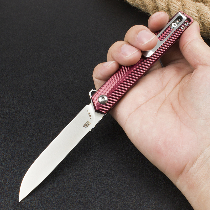 CRKT K820BXP Stylus Assisted Flipper Knife 3.15" 8Cr13mov Satin Plain Blade, Aluminum Alloy Handles, Liner Lock