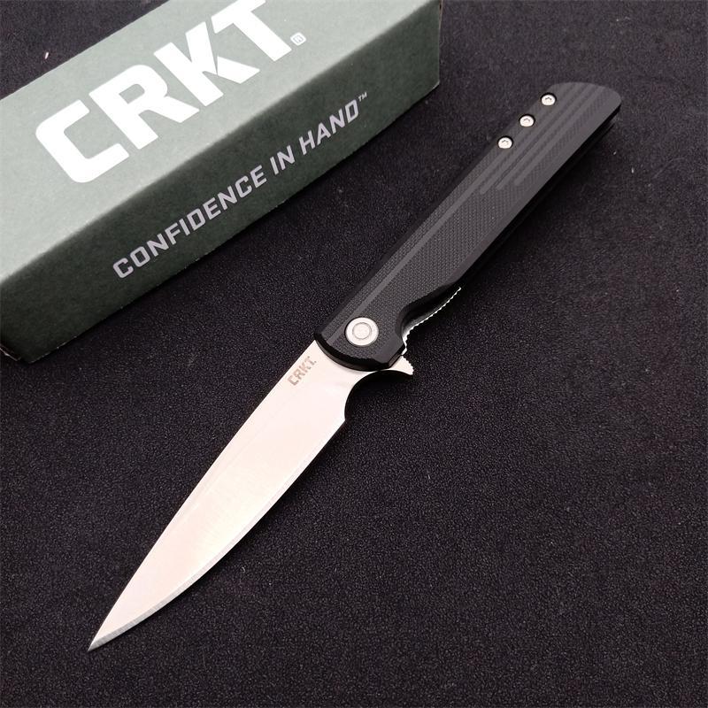 CRKT 3801 LCK Assisted Flipper Knife 2.95" 8Cr13mov Satin Drop Point Blade, Glass-Reinforced Nylon Handles, Liner Lock