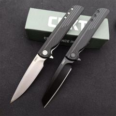 CRKT 3801 LCK Assisted Flipper Knife 2.95" 8Cr13mov Satin Drop Point Blade, Glass-Reinforced Nylon Handles, Liner Lock
