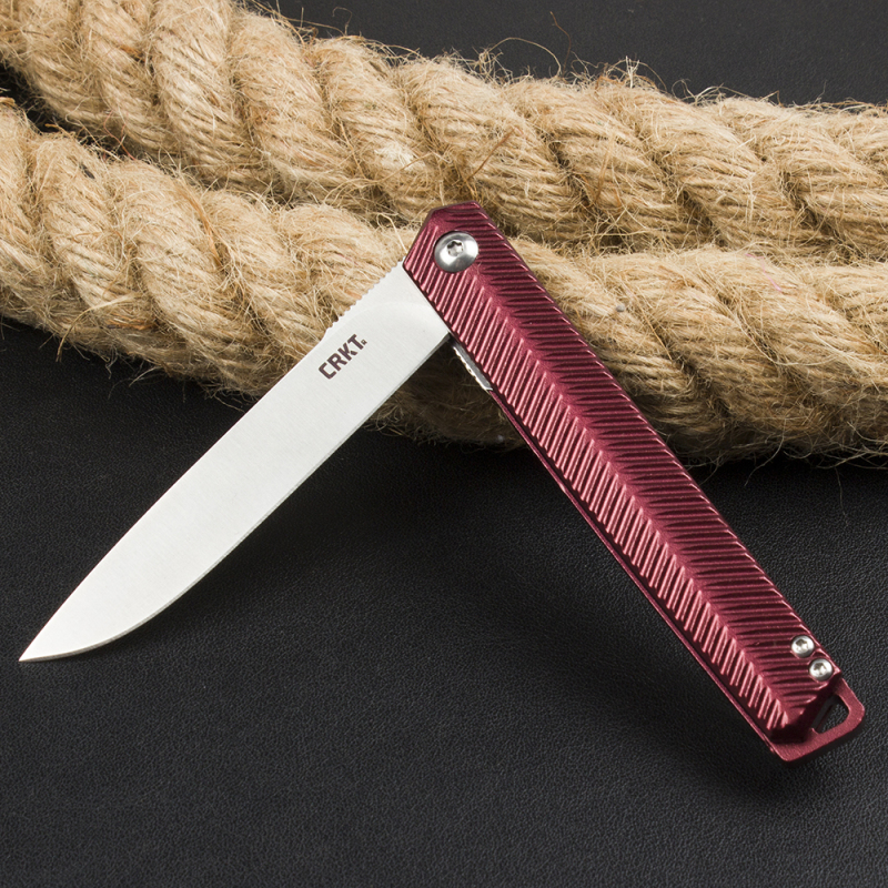 CRKT K820BXP Stylus Assisted Flipper Knife 3.15" 8Cr13mov Satin Plain Blade, Aluminum Alloy Handles, Liner Lock