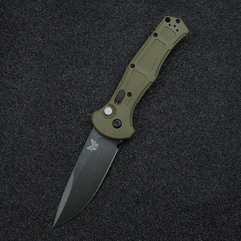 Benchmade 9070BK 4styles Knifes Claymore AUTO Folding Knife 3.81" CPM-D2 Drop Point Plain Blade, Grivory Handles 9070BK-1
