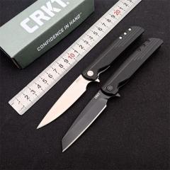 CRKT 3801 LCK Assisted Flipper Knife 2.95" 8Cr13mov Satin Drop Point Blade, Glass-Reinforced Nylon Handles, Liner Lock