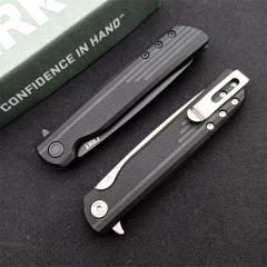 CRKT 3801 LCK Assisted Flipper Knife 2.95" 8Cr13mov Satin Drop Point Blade, Glass-Reinforced Nylon Handles, Liner Lock