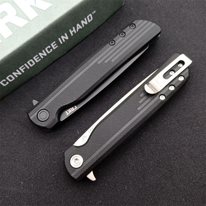 CRKT 3801 LCK Assisted Flipper Knife 2.95" 8Cr13mov Satin Drop Point Blade, Glass-Reinforced Nylon Handles, Liner Lock