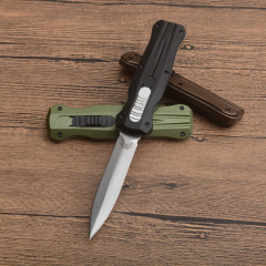 Benchmade 3320 Infidel Dagger Knifes AUTO OTF 3.85" D2 Black Double Edge Blade, Aluminum Handles