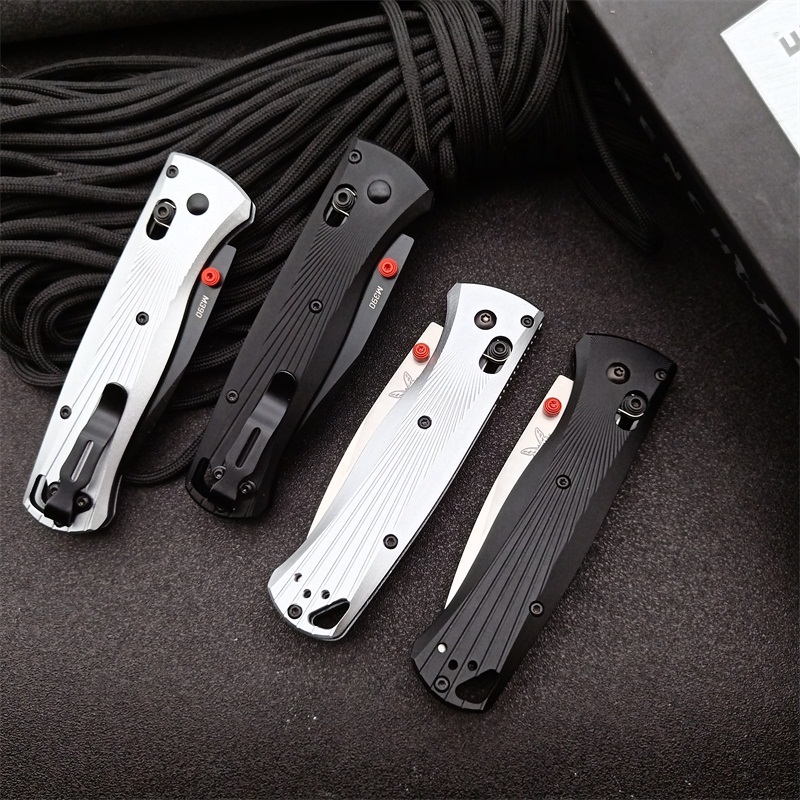 Benchmade 535BK-4 Knifes Bugout AXIS Folding 3.24" M390 Black Plain Blade, Machined Aluminum Handles