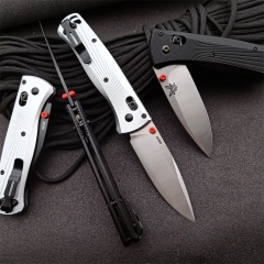 Benchmade 535BK-4 Knifes Bugout AXIS Folding 3.24" M390 Black Plain Blade, Machined Aluminum Handles